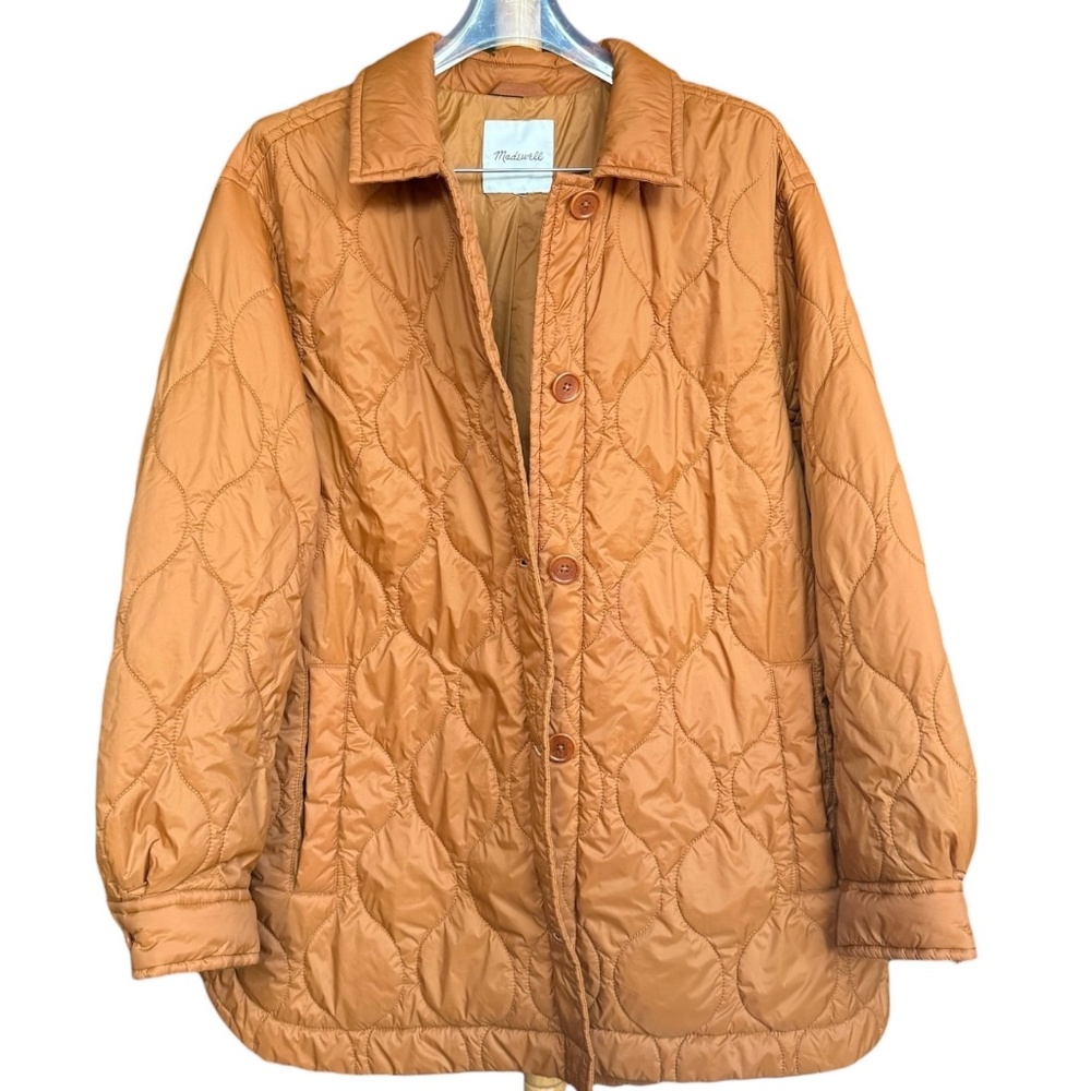 Madewell Plus Airpuff Burnt Orange Shirt-Jacket Sz 1X - Picture 4 of 8